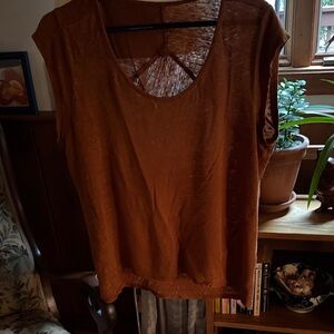 J. Jill Terracotta Short Sleeve Blouse